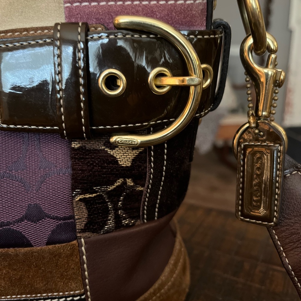 Coach Multicolor Shoulder Bag with Gold Accents